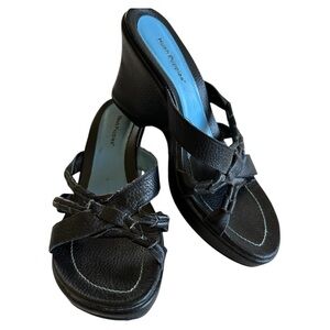 Hush Puppies Black Wedge Shoes with Stylish Design